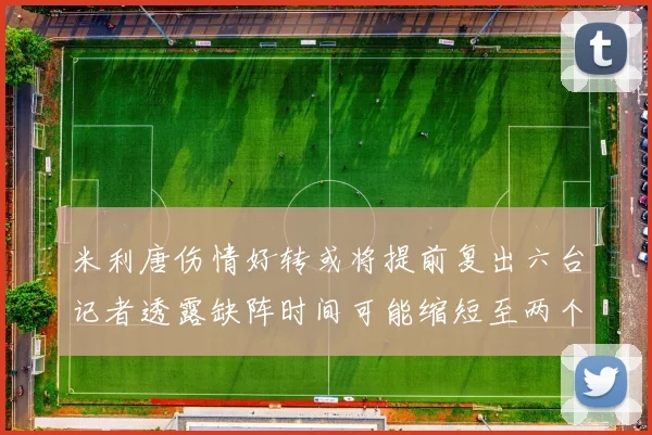 米利唐伤情好转或将提前复出六台记者透露缺阵时间可能缩短至两个月